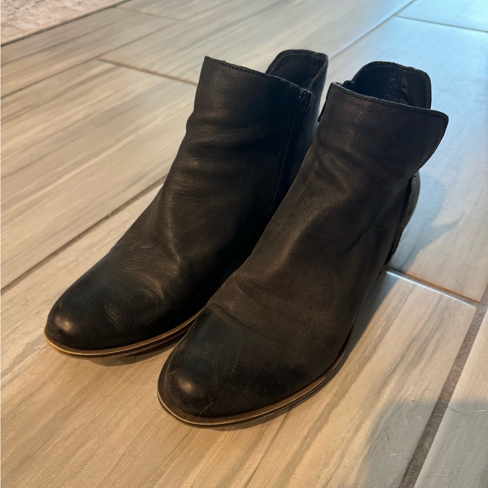 Black Leather Lucky Brand Booties